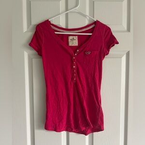 Y2K Hollister Women's Pink Short Sleeve Tee